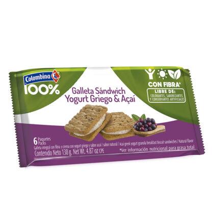 Galletas SANDWICH YOGURT GRIEGO ACAI 6UND - Drogueria Calle 5ta Precio en Rebaja