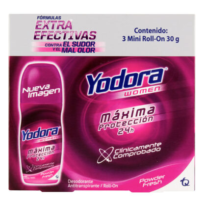 Desodorante YODORA MINIROL POWDER.30gr 3 Uds M - Drogueria Calle 5ta Precio en Rebaja