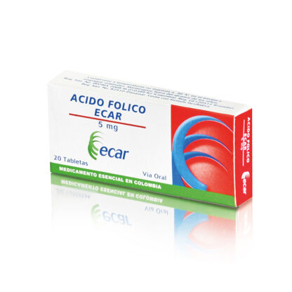 Acido Folico 5mg 20 Tabletas EC - Drogueria Calle 5ta Precio en Rebaja
