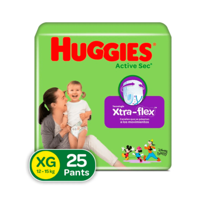 Pañal Pants HUGGIES Active Sec Et.4 Xg 25 Uds