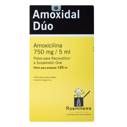 Amoxidal DUO 750mg Suspensión 120mL - Drogueria Calle 5ta Precio en Rebaja