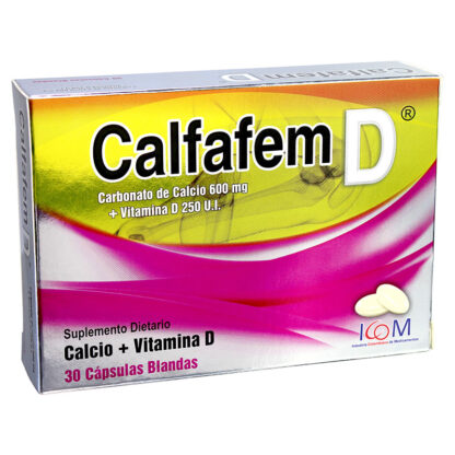 Calfafem D 600mg/250ui 30 Cápsulas Blan ICOM - Drogueria Calle 5ta Precio en Rebaja
