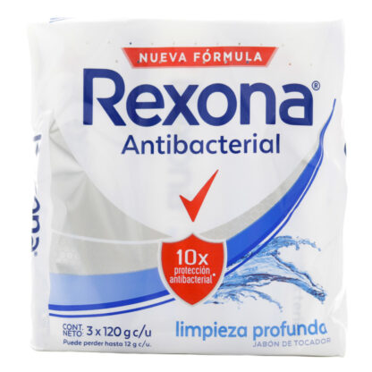 3 Jabones REXONA Antibac Limpieza Pro 120gr - Drogueria Calle 5ta Precio en Rebaja