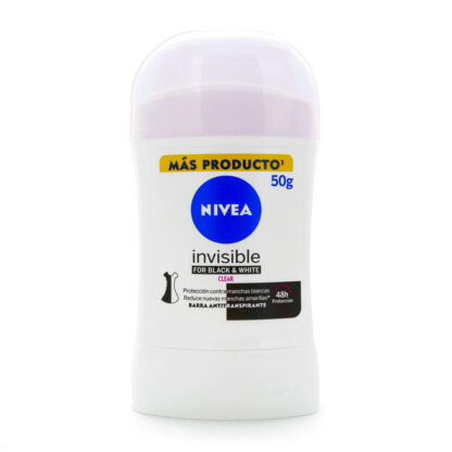 Desodorante NIVEA Barra Invisible Black Whi.50gr M - Drogueria Calle 5ta Precio en Rebaja