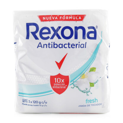 3 Jabones REXONA Antibacterial Fresh 120gr - Drogueria Calle 5ta Precio en Rebaja