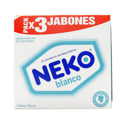 3 Jabónes Neko Blanco 125gr - Drogueria Calle 5ta Precio en Rebaja