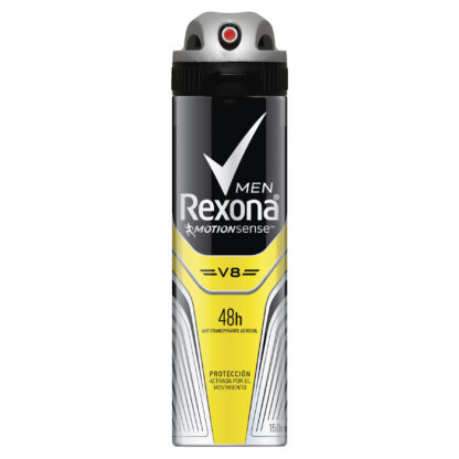 Desodorante REXONA Spray Hombre V8 90gr H - Drogueria Calle 5ta Precio en Rebaja