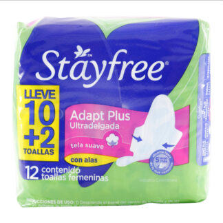 Toallas Stayfree Ultradelgada Verde Lle 10+2