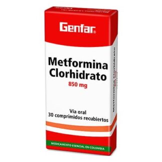 Metformina 850mg 30 Tabletas GF