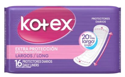 Protectores Diarios KOTEX Largos 16 Unds - Drogueria Calle 5ta Precio en Rebaja