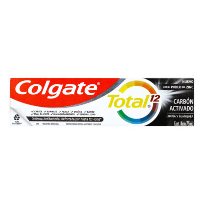 Crema COLGATE TOTAL 12 Carbon Activado 75mL