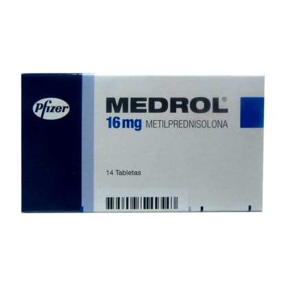 Medrol 16mg 14 Tabletas - Drogueria Calle 5ta Precio en Rebaja