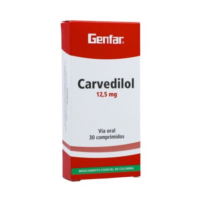 Carvedilol 12.5mg 30 Tabletas GF - Drogueria Calle 5ta Precio en Rebaja