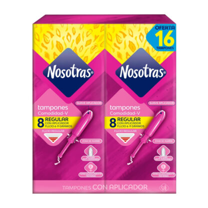 Tampones NOSOTRAS Aplicador Regular 16Unds - Drogueria Calle 5ta Precio en Rebaja