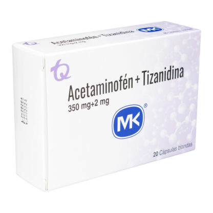 Acetaminofen/tizanidina 350mg/2mg 20caps