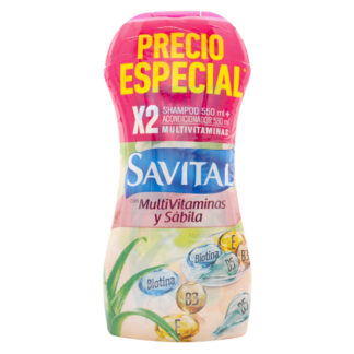 Shampoo SAVITAL Mvit 550mL+ Acondicionador 530mL