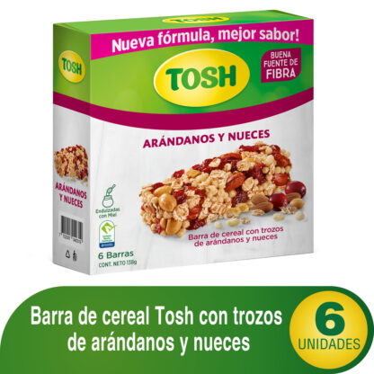 Barra Cereal Tosh Arandanos y Nueces 23 G 6Unds