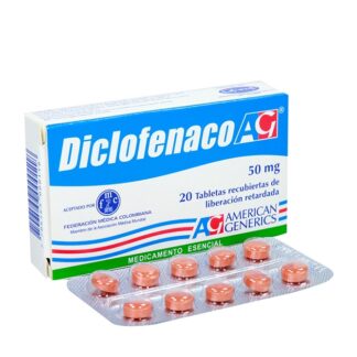 DICLOFENACO 50mg 20 Tabletas AG
