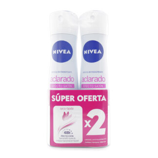 2 Desodorante Nivea Spray Aclara Efecto Satin 150mL